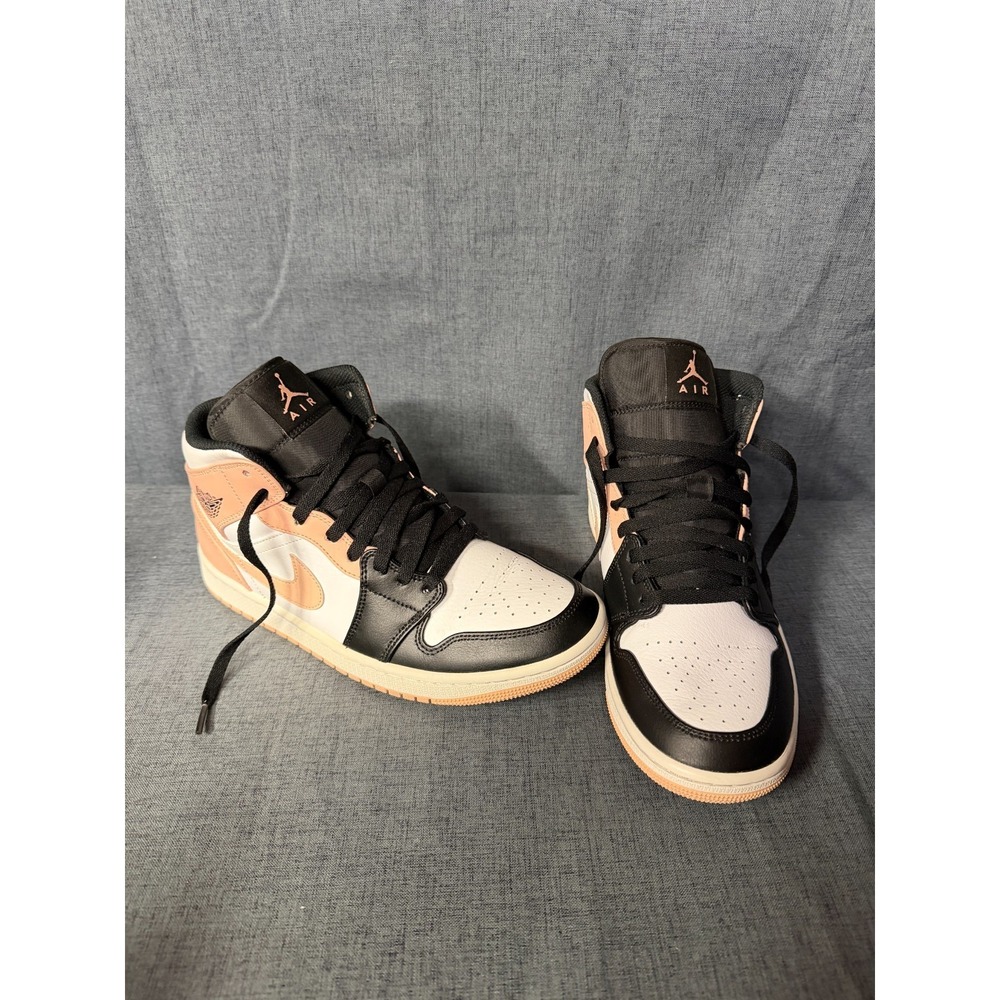Nike Air Jordan 1 Mid Crimson Tint White/Arctic Orange Black 554724-133 Mens 8.5